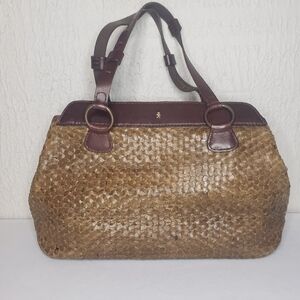 Henry Beguelin Woven Brown Leather Shoulder Bag Made in Italy